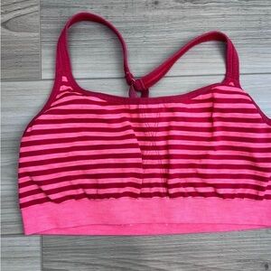Striped Pink Sports Bra